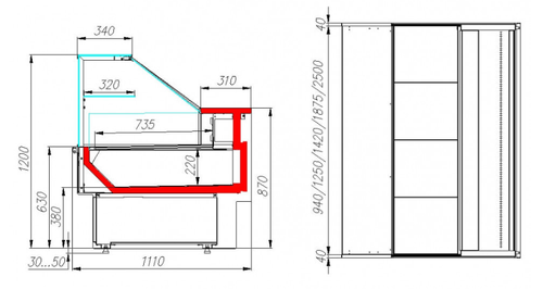 Холодильная витрина CARBOMA BAVARIA 2 GC110 SV 2,0-1 0011-9006