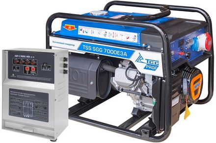 Бензиновый генератор трехфазный TSS SGG 7000E3A - [7 кВт / 13 А] эл. старт, АКБ, с блоком АВР