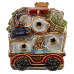 GAEM Набор из 2шт: Фигурка декор c подсветкой "Дед Мороз на поезде" (LR44x6), L26 W9 H15,5 см