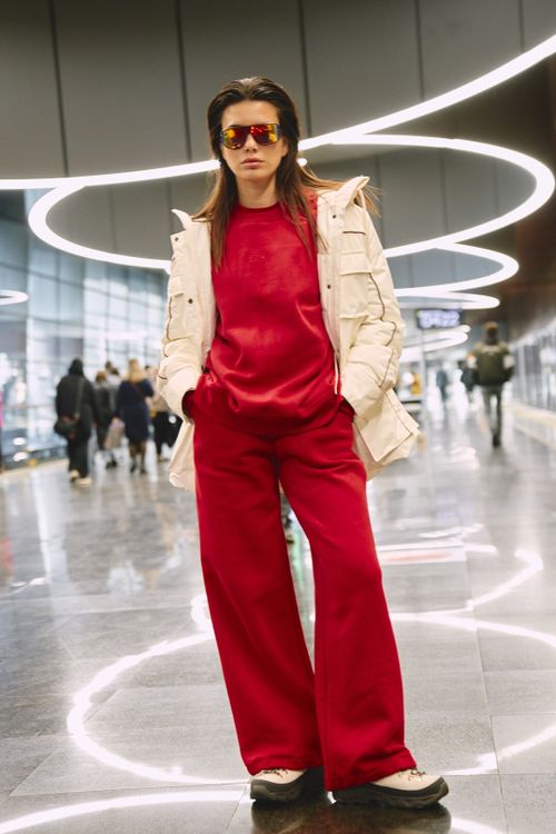 Брюки с велюровым эффектом 