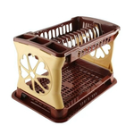 Сушка для посуды "Лидия" 2х ярусная, темно-коричневый/бежевый, РП-121