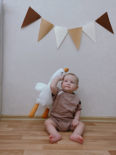 Полукомбинезон-песочник на молнии Тауп грей RinaAmari