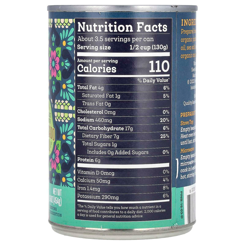 Siete, веганская жареная фасоль пинто, 454 г (16 унций)