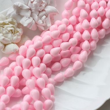 Майорка Капля, зефирно-розовая 10*14 мм, 1 нить, МА211