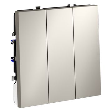 Выключатель встраиваемый VOLTUM S70 трехклавишный 10А, (кашемир)