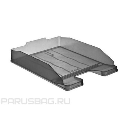 Лоток горизонтальный Стамм Эксперт, цельный, тонированный, серый