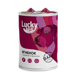 Lucky bits для собак ягненок с брокколи и шпинатом, 400 г