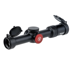 Прицел оптический Veber Wolf Alfa 1-6x24 FCD с открытыми крышками объектива и окуляра