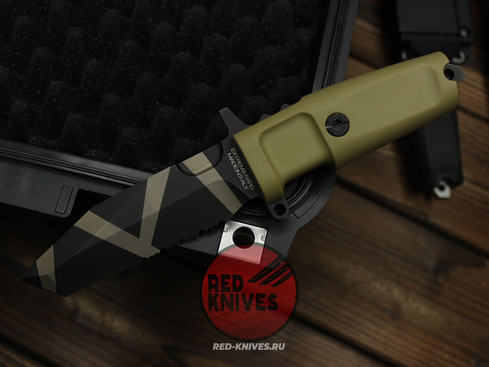 Нож Extrema Ratio Fulcrum C P/S А+++ V.2026 - пустынная рукоять, черный камо клинок