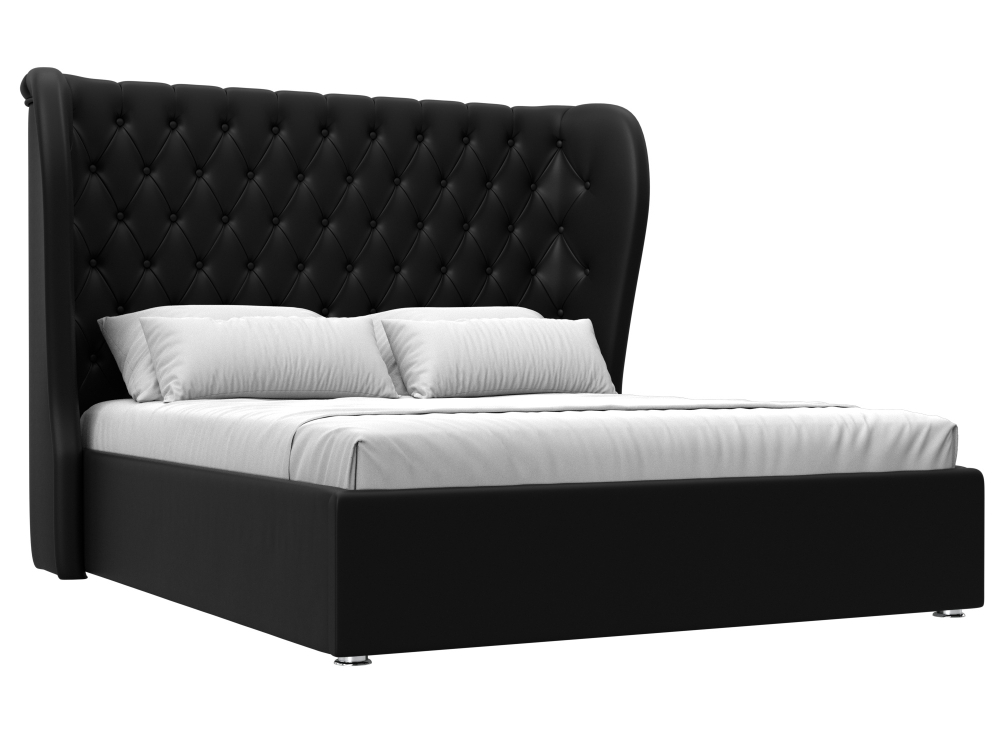 Кровать интерьерная Далия 160, Черный, Экокожа, 28667