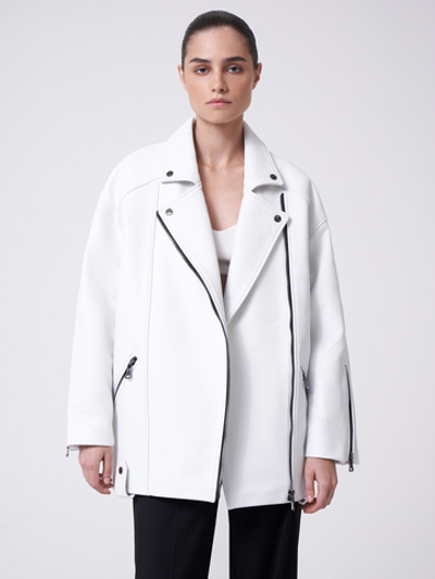 КУРТКА КОЖАНАЯ BIG OVERSIZE (WHITE)