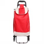 Тележка хозяйственная с сумкой и откидным стулом (90,5*34*56см, 6 колес) цветная 008A