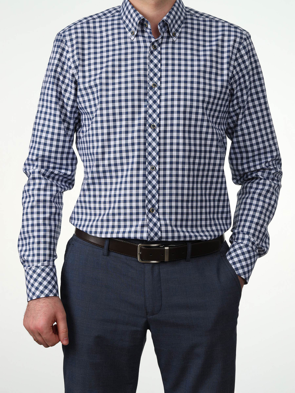 Сорочка мужская VESTER длинный рукав, хлопок/пэ 53314 66