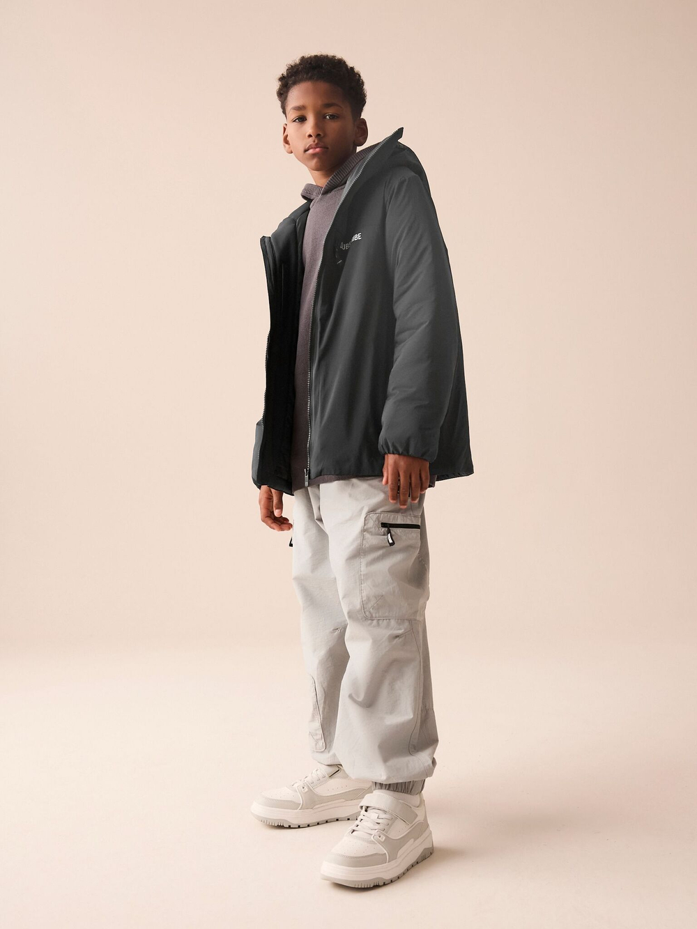 Куртка утепленная с капюшоном для мальчика Next Q61-571, Темно-серый