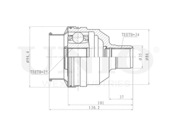 ШРУС внутренний UNIO CVJ-30033