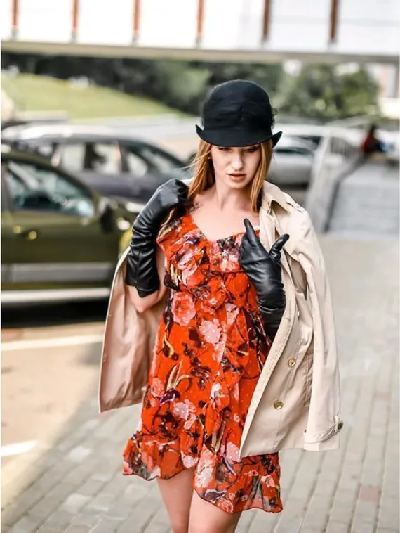 Перчатки женские, размер 7, цвет чёрный