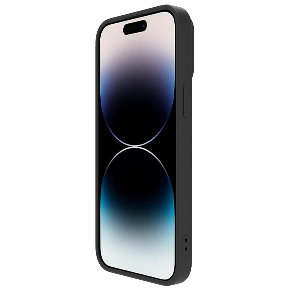 Твердый чехол с мягким шелковистым покрытием от Nillkin для iPhone 14 Pro, серия CamShield Silky Silicone Case с защитной шторкой для камеры