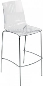 Стул прозрачный барный Papatya X-Treme BSL, хромированный, прозрачный