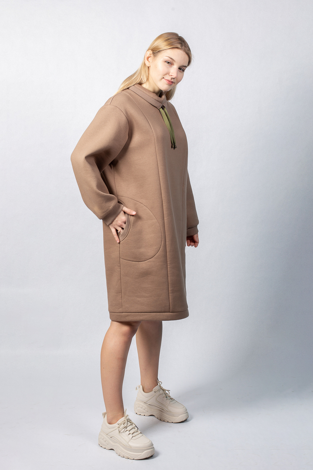 Трикотажное платье 3023ЛЕ, какао #62К053023ЛЕ