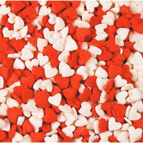 Посыпка Сердечки красно-белые 50 гр.