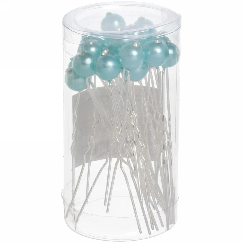 Шпильки для волос в тубе 20шт «Hair Beauty», жемчужинка, микс 4 цвета, d-0.8см