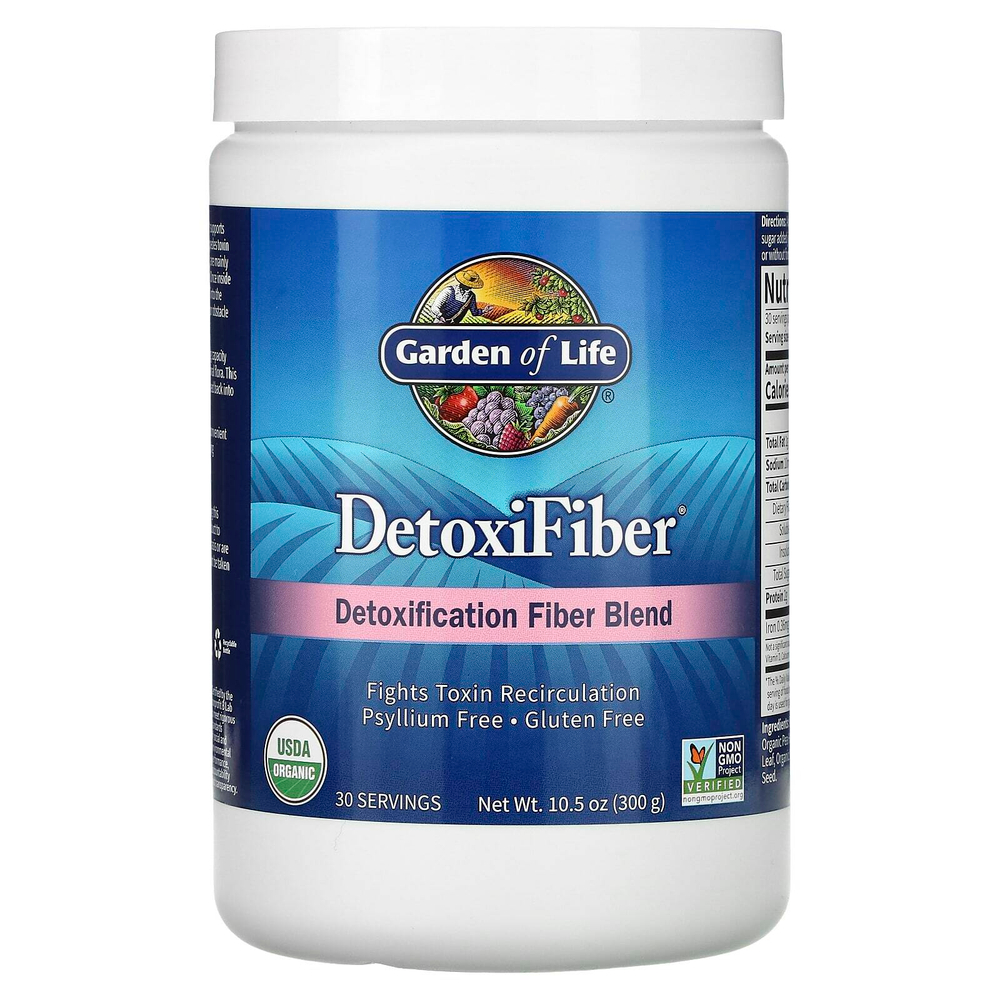Garden of Life, DetoxiFiber, специальная смесь клетчатки для детоксикации, 300 г