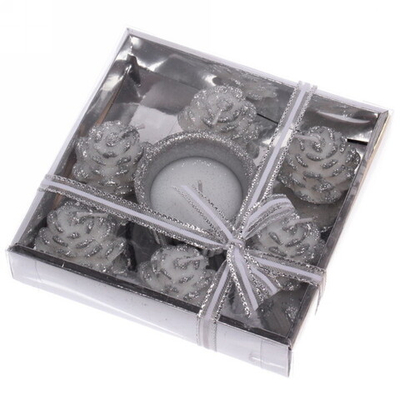 Набор свечей «Лесное очарование» 14х14х3 см, серебро