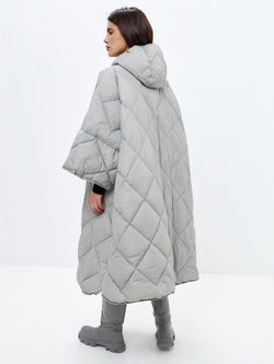 Утеплённое пончо 3 в 1 Shikotan grey unisex