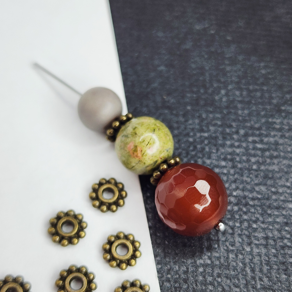 Разделитель для бусин, 6мм, античная бронза