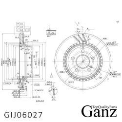 Диск тормозной задний с покрытием MB X204/W211/W212 1.8…5.0L+CDI all 02 /D=300mm GANZ GIJ06027