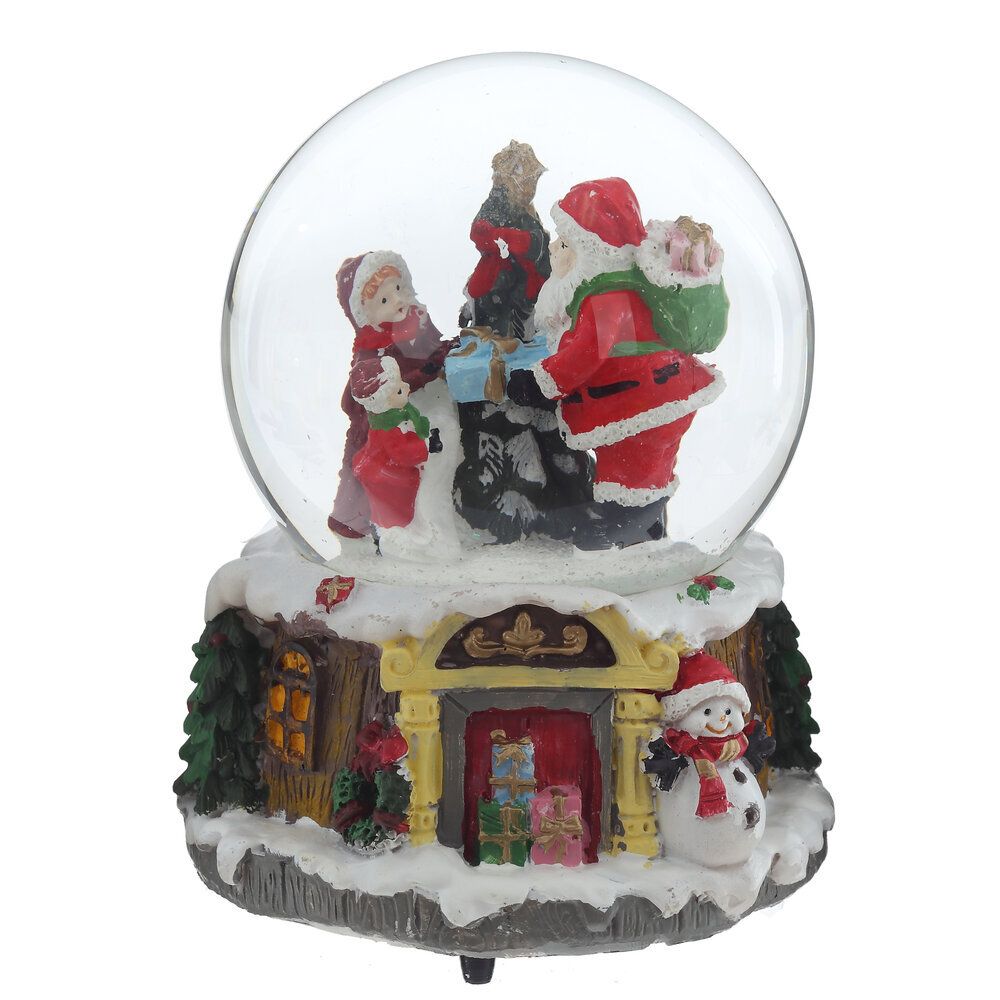 GAEM Фигурка декор в стекля шаре с музыкой и эффектом вьюги "Новый год", D 10 см, L12 W12 H14 см