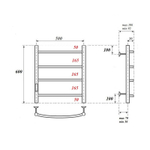 Полотенцесушитель электрический Point Афина PN04756 П4 500x600 диммер слева, хром