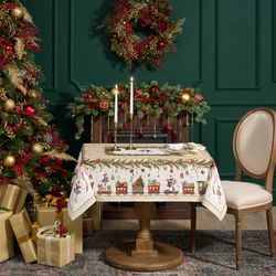 СКАТЕРТЬ "ЩЕЛКУНЧИК" 110Х140СМ ,БЕЖЕВЫЙ ,100% ХЛОПОК,ТВИЛ