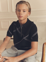 Поло с молнией для мальчика Next B14-475, Черный