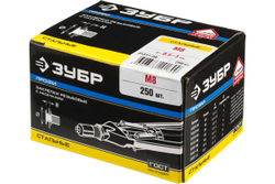 Резьбовые заклепки с насечками ЗУБР Профессионал стальные, стандартный бортик, М8, 250 шт. 31317-08