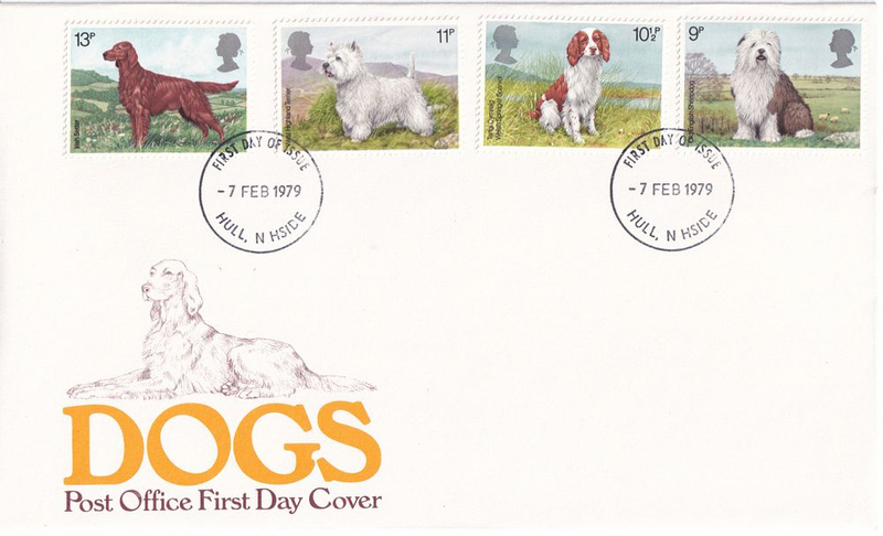 Конверт Первого дня Великобритании от 7 февраля 1979 года с четырьмя марками и спецгашением