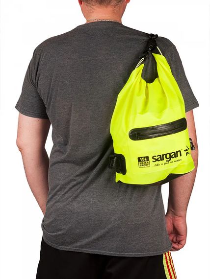 Гермосумка через плечо Sargan Пляжка с доп.карманом 15 л желтая флуор