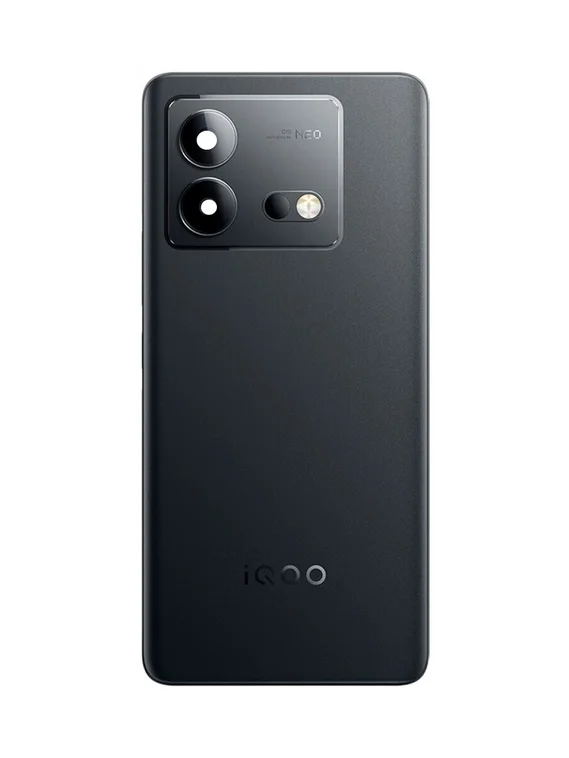 Задняя крышка для Iqoo Neo 8 черная (Black) со стеклом камеры