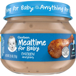 Gerber, Mealtime for Baby, питание для младенцев, с курицей и подливкой, 71 г (2,5 унции)