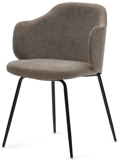 Suanna Стул коричневого цвета с черными стальными ножками La Forma Испания 