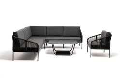 "Канны" модульная угловая лаунж-зона из роупа (веревки), цвет темно-серый