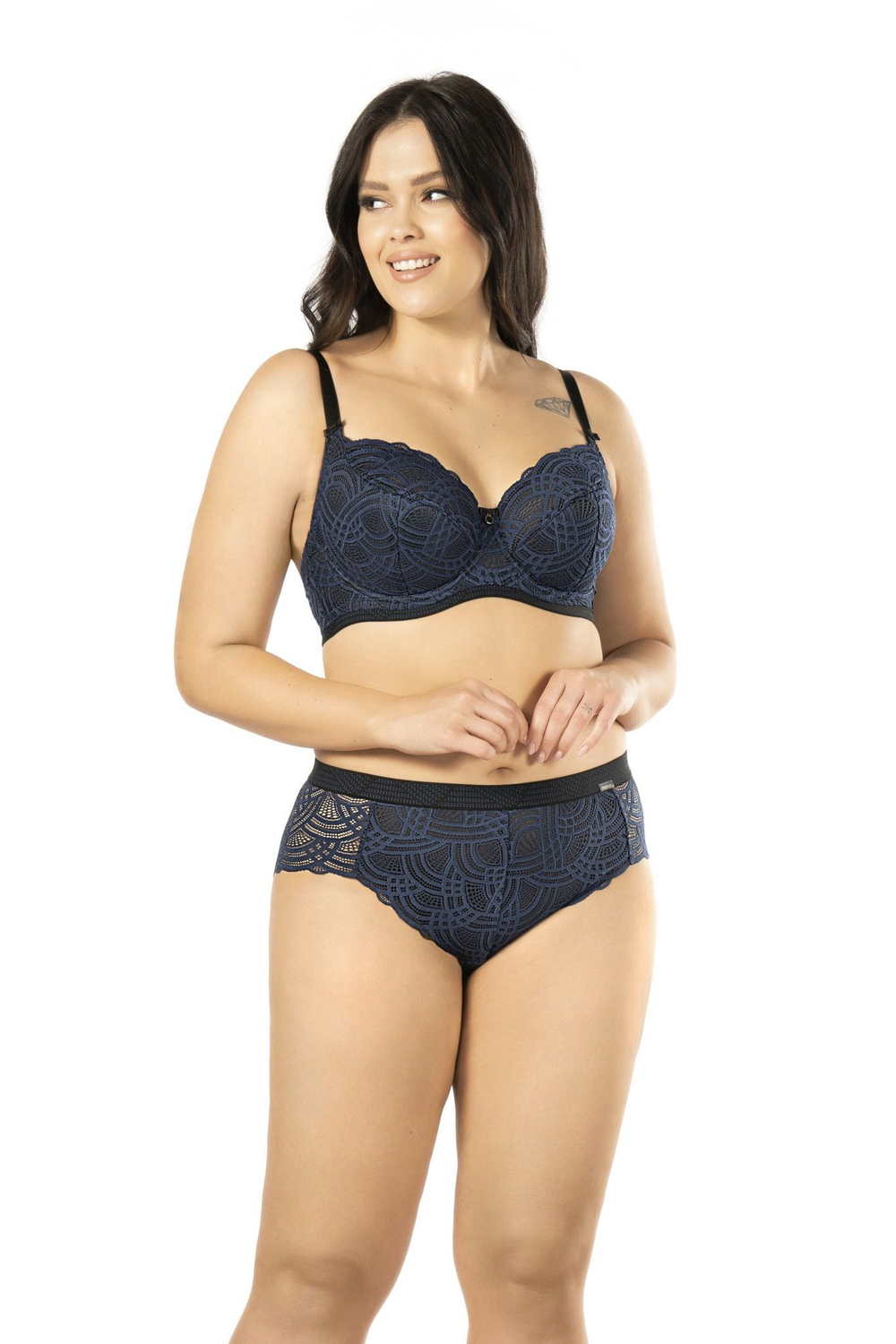 Красивый бюстгальтер Debora с чашками на тонком поролоне (Размер: 85G) (Цвет: темно-синий)