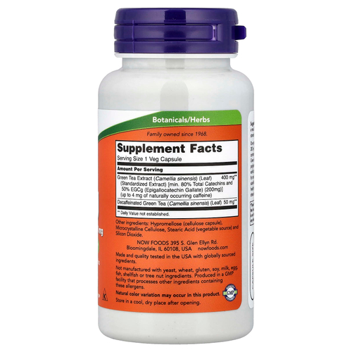 NOW Foods, ЭГКГ, экстракт зеленого чая, 400 мг, 90 вегетарианских капсул
