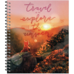 Тетрадь общая 96 листов на металлическом гребне "Лисёнок-Путешественник"