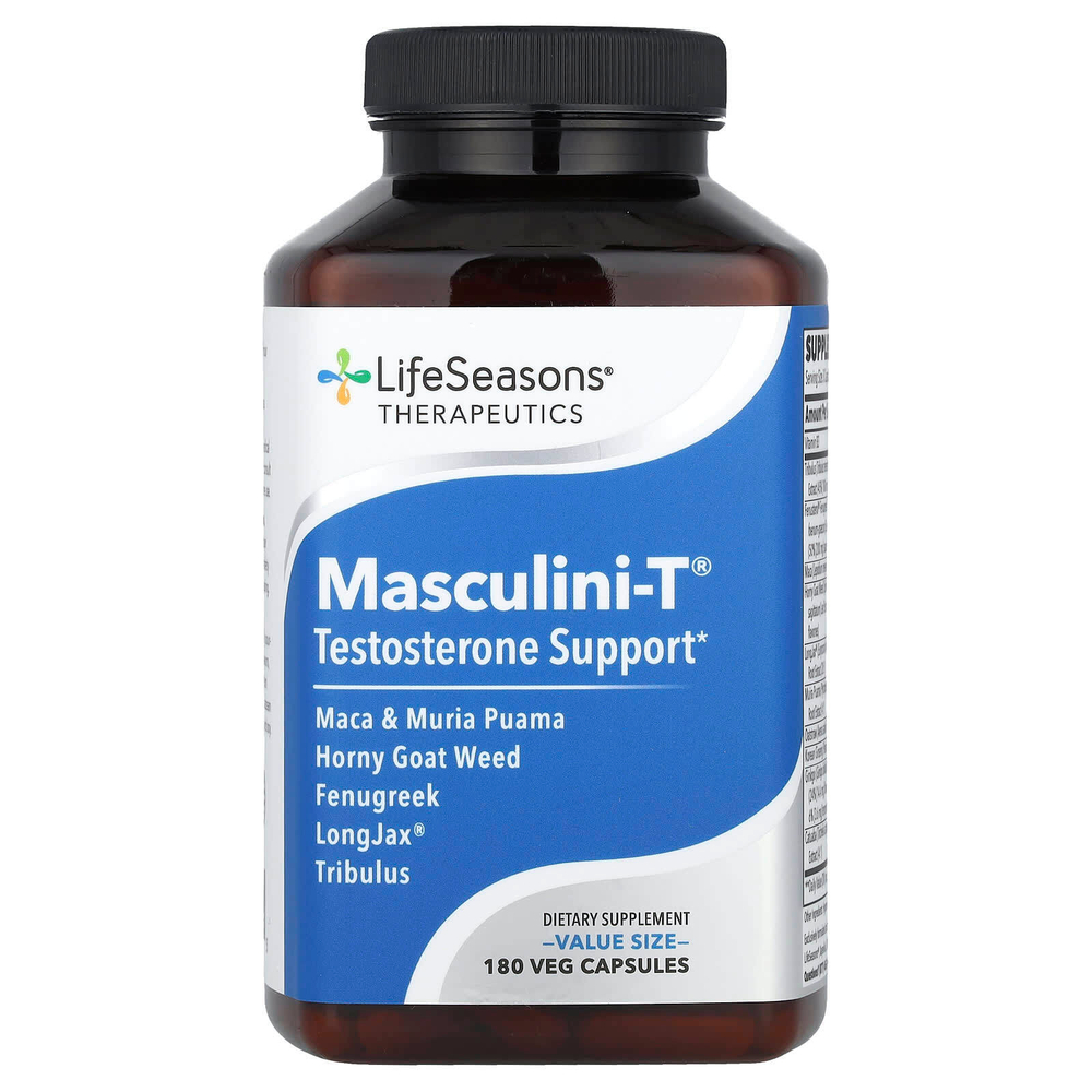 LifeSeasons, Therapeutics, Masculini-T®, поддержка тестостерона, 180 растительных капсул