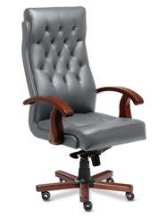 Кресло для руководителя Darwin A серая кожа