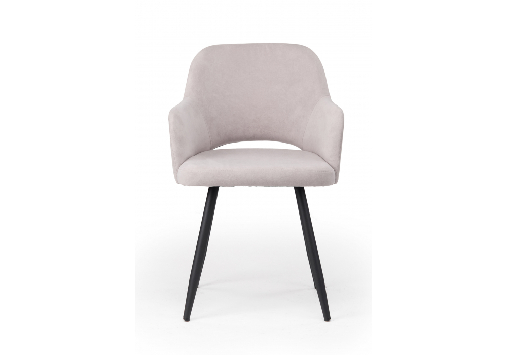 Стул на металлокаркасе Woodville Эолин 360 светло-серый (glory 36), черный, ножки черные