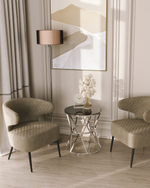 Журнальный стол 50*50 ВИВА серебро стекло черное