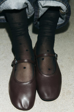 ZARA НОСКИ-ГОЛЬФЫ В ГОРОШЕК, ЧЕРНЫЙ