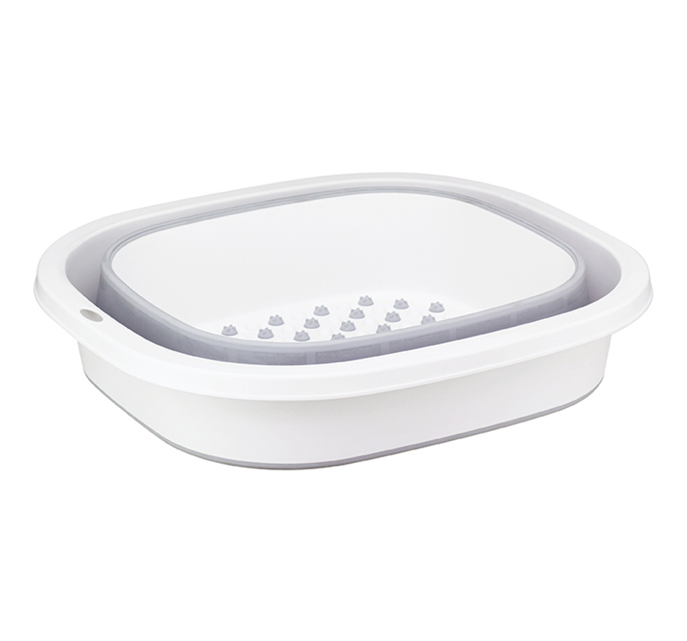 Таз ФЛЕКС 18 л для ног складной с массажной поверхностью, отверстие для подвешивания, полипропилен, ТЭП М2509